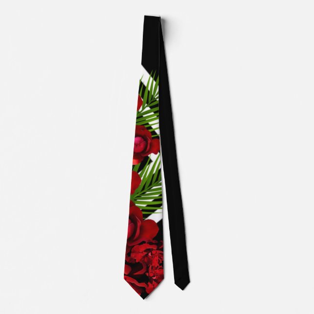 Red roses neck tie (Front)