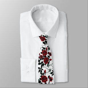 Red roses . neck tie