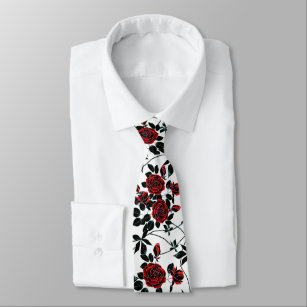 Red roses . neck tie