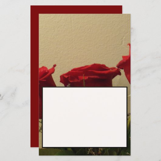 Red Roses Note Sheet/Invitation (Front/Back)