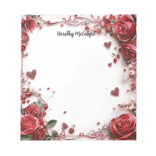 Red Roses  Notepad (Front)