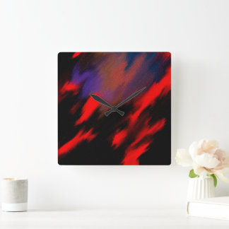 Red roses of our vibrant continent square wall clock