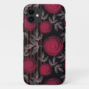 Red roses on black. iPhone 11 case