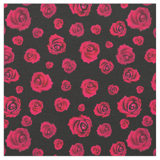 Red Roses on Black Fabric