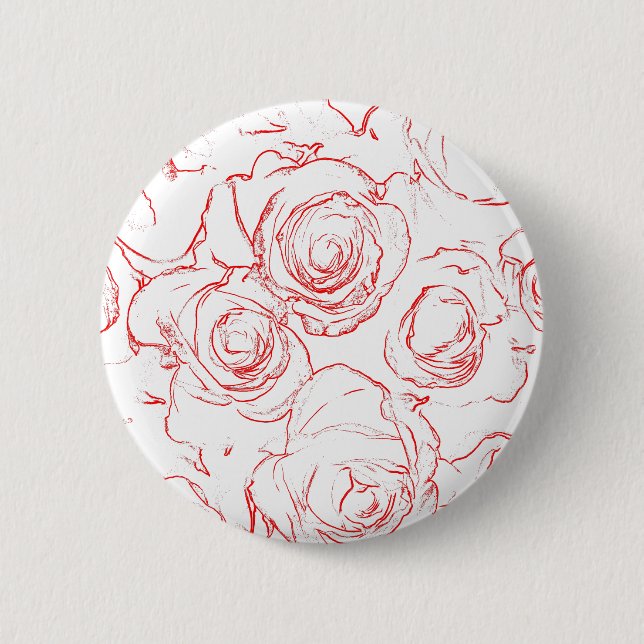 Red Roses Outlines Button (Front)