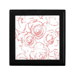Red Roses Outlines Jewelry Box