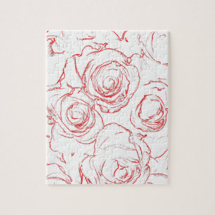 Red Roses Outlines Jigsaw Puzzle