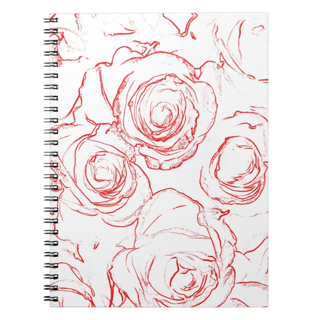 Red Roses Outlines Notebook (Front)