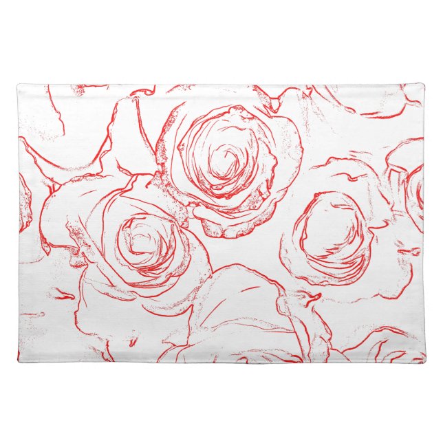 Red Roses Outlines Placemat (Front)