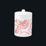 Red Roses Outlines Teapot<br><div class="desc">Image of red roses outlines. 
All digital drawing.</div>