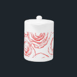 Red Roses Outlines Teapot<br><div class="desc">Image of red roses outlines. 
All digital drawing.</div>