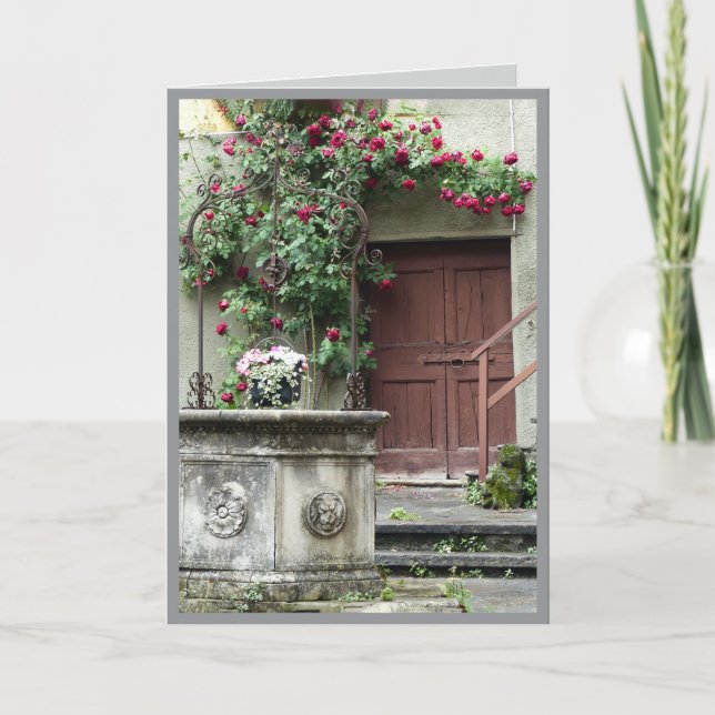 Red Roses Over Door/ Italy Card (Front)