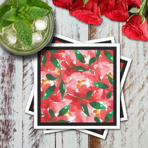 Red Roses Paper Cocktail Napkins