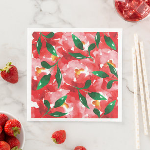 Red Roses Paper Dinner Napkins