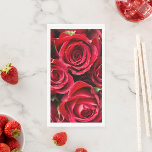 Red Roses Paper Guest Towels