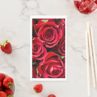 Red Roses Paper Guest Towels