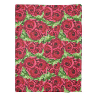 Red Roses Path Flower Garland Duvet Cover