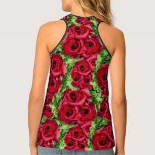 Red Roses Path Flower Garland Tank Top