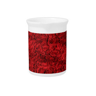 Red Roses Pattern-37431 Beverage Pitcher