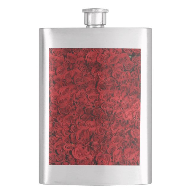 Red Roses Pattern-37431 Flask (Front)