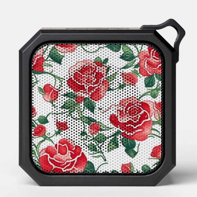 Red roses pattern bluetooth speaker (Front)