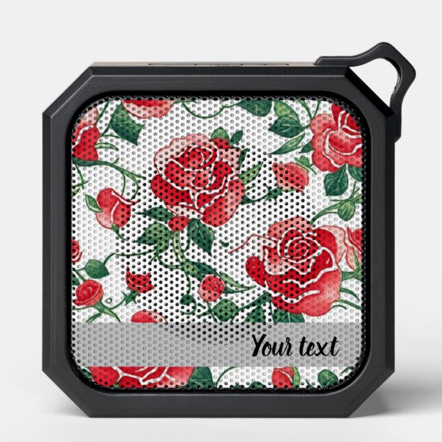 Red roses pattern bluetooth speaker (Front)