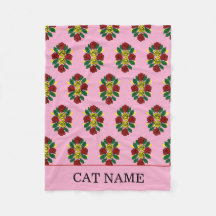 Red Roses Pattern Canal Boat Cat