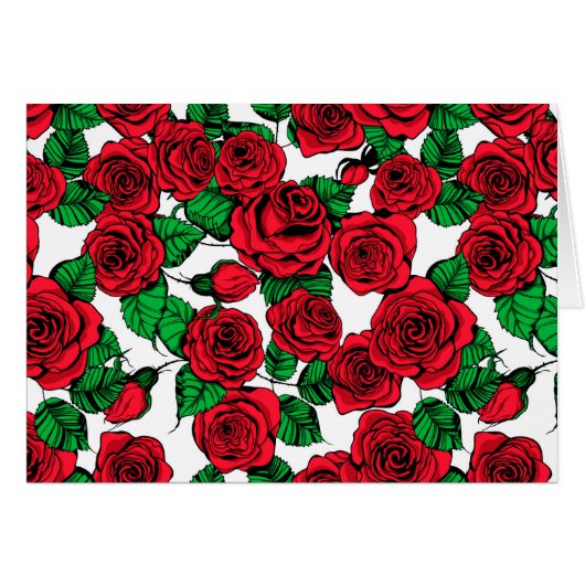 Red roses pattern cards (Front Horizontal)