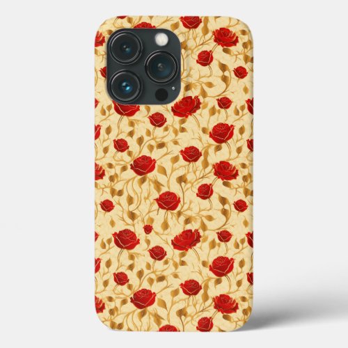 Red Roses pattern iPhone 13 Pro Case