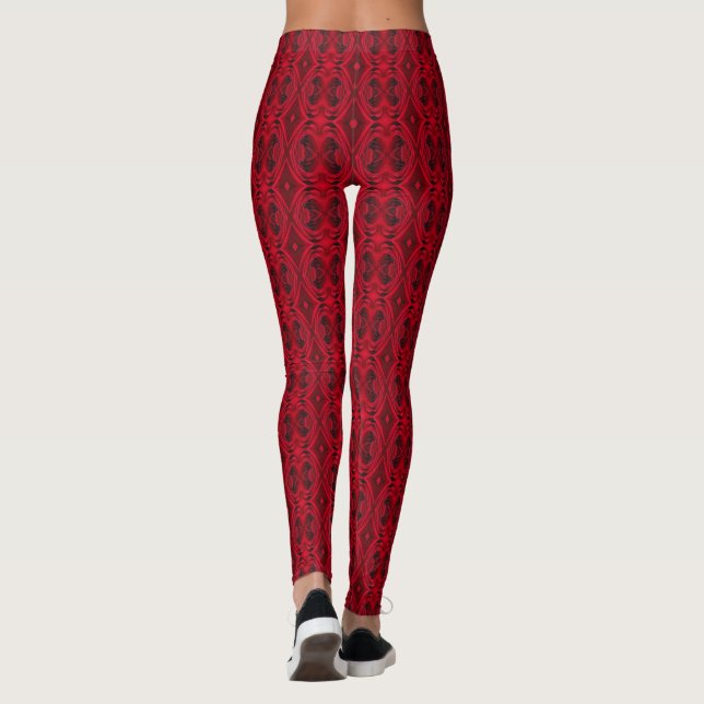 red roses pattern leggings (Back)