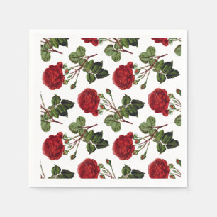 Red Roses Pattern Napkins