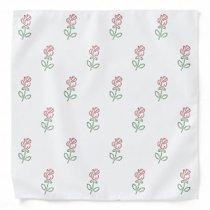 Red Roses, Pattern Of Roses, Flowers Bandana