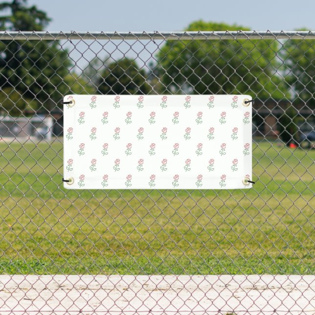 Red Roses, Pattern Of Roses, Flowers Banner (Insitu)