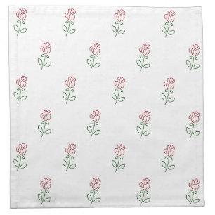 Red Roses, Pattern Of Roses, Flowers Cloth Napkin