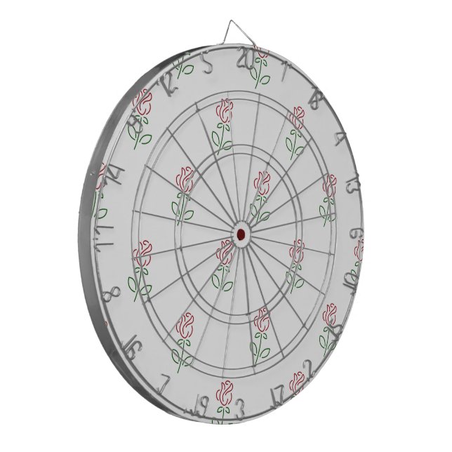 Red Roses, Pattern Of Roses, Flowers Dart Board (Front Left)