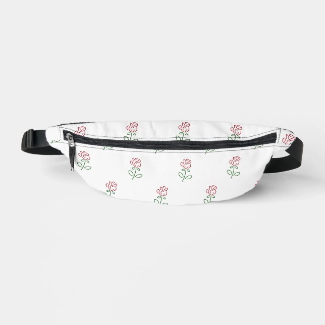Red Roses, Pattern Of Roses, Flowers Fanny Pack (Front)
