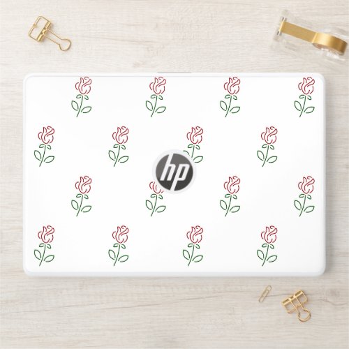 Red Roses Pattern Of Roses Flowers HP Laptop Skin