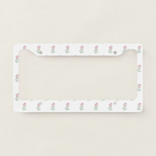Red Roses, Pattern Of Roses, Flowers License Plate Frame