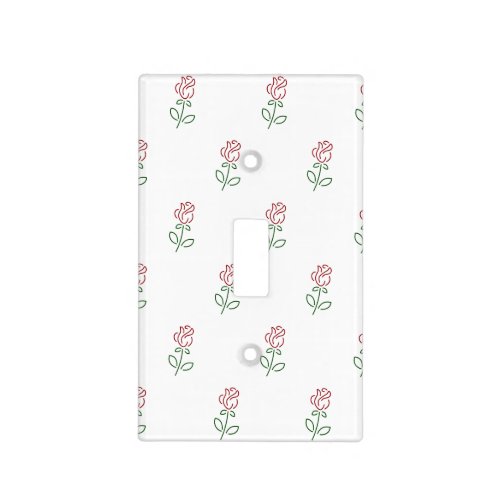 Red Roses Pattern Of Roses Flowers Light Switch Cover