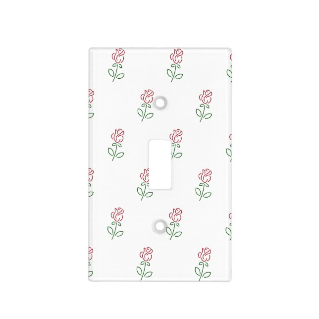 Red Roses, Pattern Of Roses, Flowers Light Switch Cover (Front)