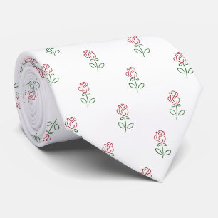 Red Roses, Pattern Of Roses, Flowers Neck Tie