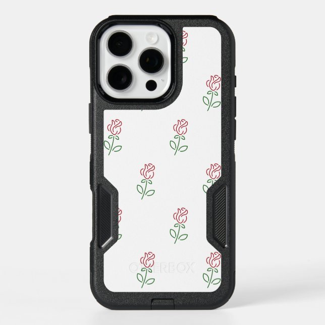 Red Roses, Pattern Of Roses, Flowers Otterbox iPhone Case (Back)