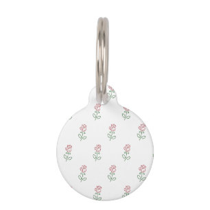 Red Roses, Pattern Of Roses, Flowers Pet ID Tag
