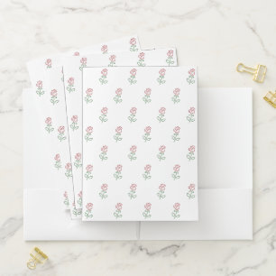 Red Roses, Pattern Of Roses, Flowers Pocket Folder