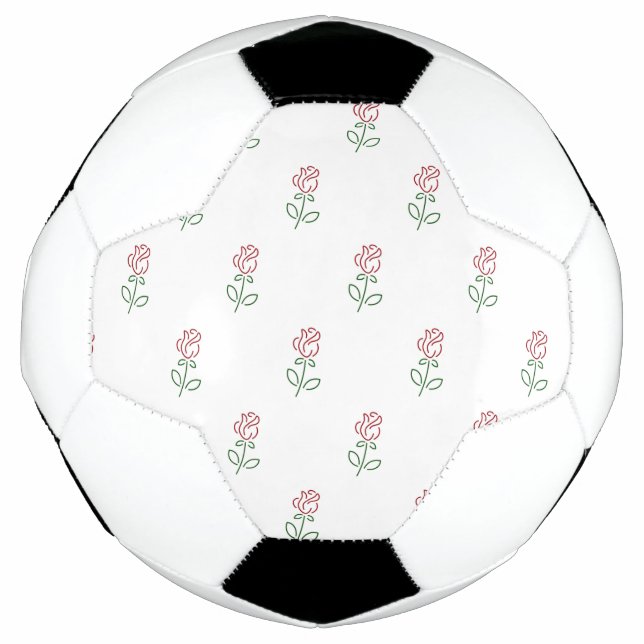 Red Roses, Pattern Of Roses, Flowers Soccer Ball (Front)