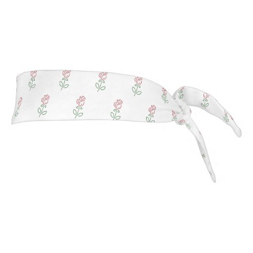 Red Roses Pattern Of Roses Flowers Tie Headband