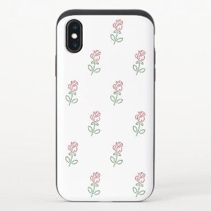Red Roses, Pattern Of Roses, Flowers iPhone XS Slider Case