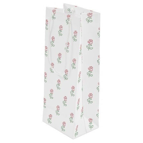 Red Roses Pattern Of Roses Flowers Wine Gift Bag