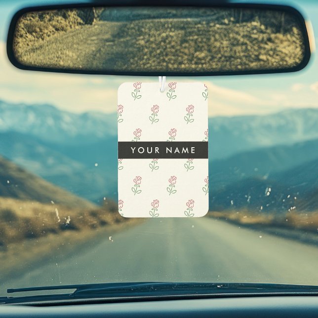Red Roses, Pattern Of Roses, Your Name Air Freshener (Creator Uploaded)