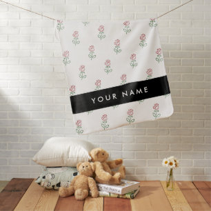 Red Roses, Pattern Of Roses, Your Name Baby Blanket